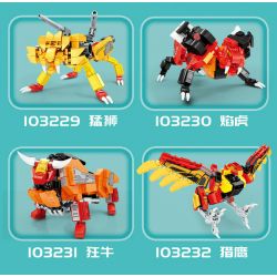 SEMBO 103229 103230 103231 103232 non  4 SỰ KẾT HỢP CỦA ỐNG KÍNH NGỌN LỬA ĐIÊN CHIM ƯNG bộ đồ chơi xếp lắp ráp ghép mô hình MECHA OF STEEL 780 khối