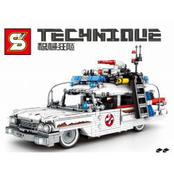 SHENG YUAN SY 8611 non  GHOSTS DÁM BẮT XE MA ECTO-1 1:18 tỷ lệ 1:18 bộ đồ chơi xếp lắp ráp ghép mô hình  GHOSTBUSTERS ECTO-1 Kỹ Thuật Công Nghệ Cao Mô Hình Phương Tiện 1126 khối
