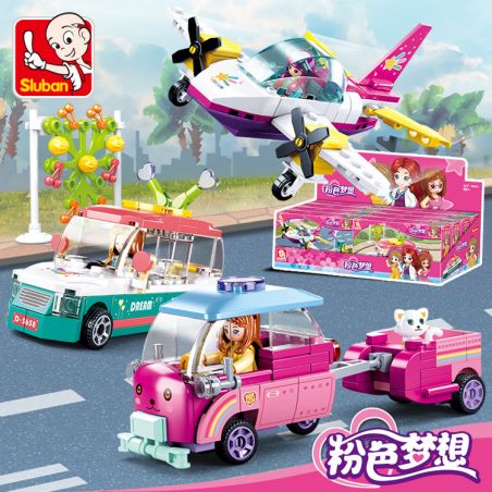 SLUBAN M38-B0921 B0921 0921 M38B0921 38-B0921 non  GIẤC MƠ MÀU HỒNG 4 MÁY BAY THIÊN ĐƯỜNG XE THÚ CƯNG MENGLE HƠI TINH CỠ KHÁM PHÁ TÀU NGẦM bộ đồ chơi xếp lắp ráp ghép mô hình Girl Con Gái 461 khối