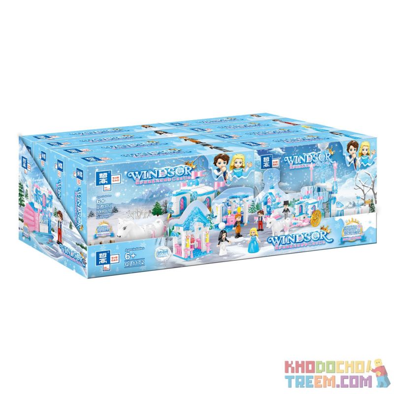 ZHEGAO QL1172 1172 non  LỄ KỶ NIỆM LÂU ĐÀI WINTER DREAM 8 bộ đồ chơi xếp lắp ráp ghép mô hình Disney Princess WINDSOR CASTLE Công Chúa 701 khối