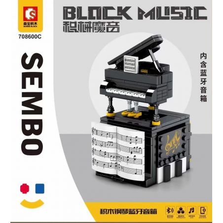 SEMBO 708600 non  LOA BLUETOOTH PIANO bộ đồ chơi xếp lắp ráp ghép mô hình BLOCK MUSIC