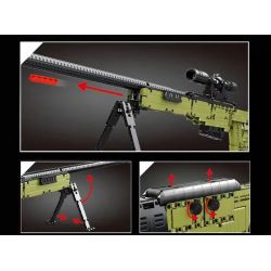 MouldKing 14010 Mould King 14010 non  SÚNG TRƯỜNG BẮN TỈA AWM. bộ đồ chơi xếp lắp ráp ghép mô hình Gun AWM SNIPER RIFLE 1628 khối