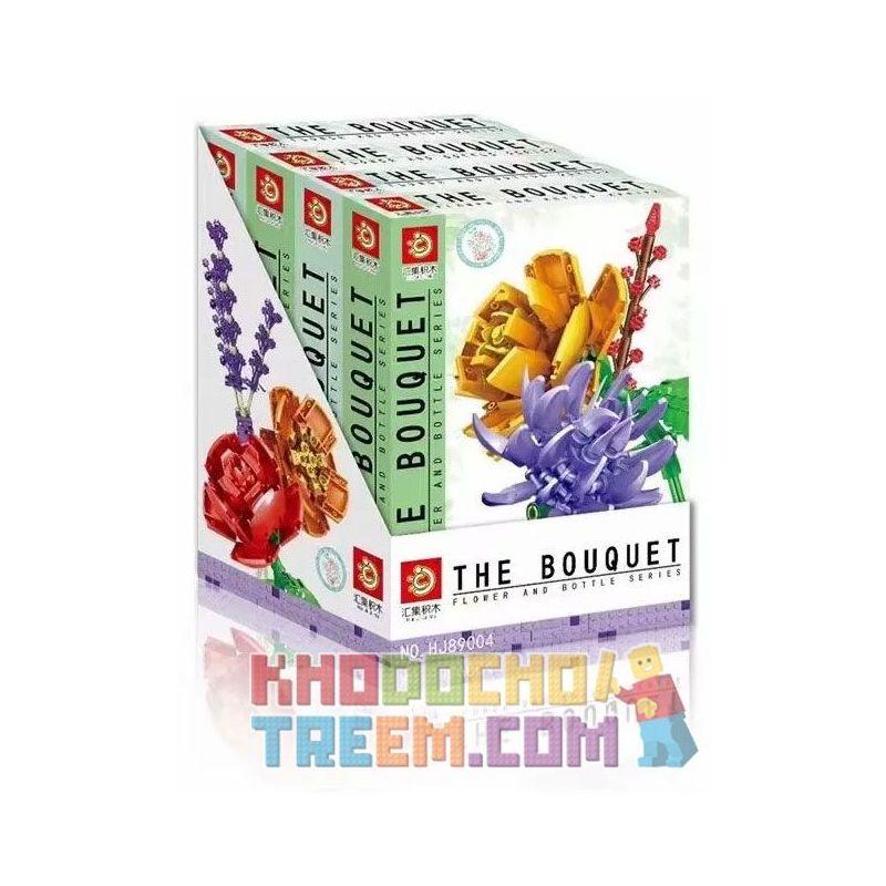 HJLEPIN HJ89004 89004 non  HOA OẢI HƯƠNG LIỄU BẠC HỒNG CÚC TRÀ MẶT TRĂNG bộ đồ chơi xếp lắp ráp ghép mô hình Creator THE BOUQUET Sáng Tạo