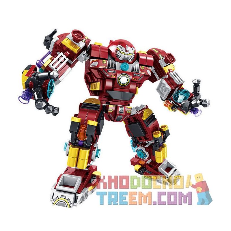 PanlosBrick 633055 Panlos Brick 633055 non  MÁY THÉP 12IN1 bộ đồ chơi xếp lắp ráp ghép mô hình Marvel Super Heroes STEEL MECHA Siêu Anh Hùng Marvel 590 khối