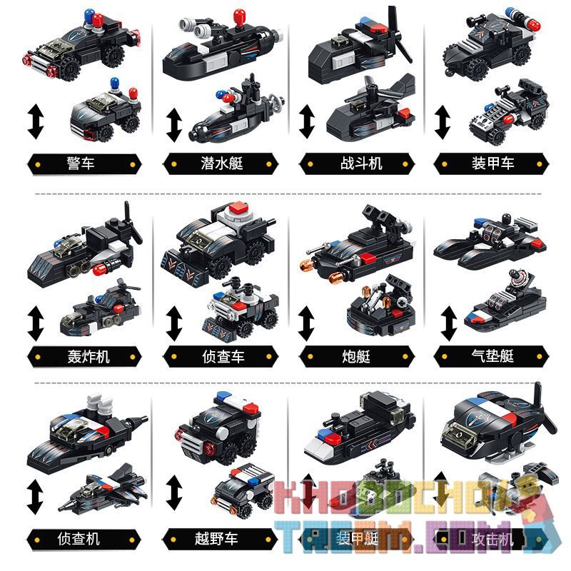 PanlosBrick 633053 Panlos Brick 633053 non  MÁY CẢNH SÁT ĐẶC BIỆT 12IN1 bộ đồ chơi xếp lắp ráp ghép mô hình Swat Special Force SWAT MECHA Đặc Nhiệm 617 khối