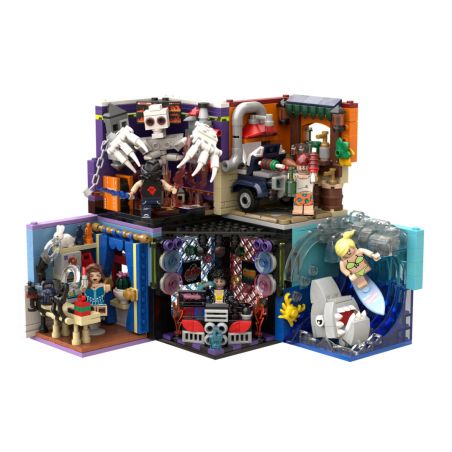 PANTASY 98002 98003 98004 98005 98006 98007 98008 98009 98010 98001 non  P-BOX CẢNH NHỎ 5 CÔ GÁI DJ CẬU BÉ THỂ THAO ĐIỆN TỬ BLOGGER THỰC PHẨM LƯỚT SÓNG SỐNG MỘT CHỊ bộ đồ chơi xếp lắp ráp ghép mô hình