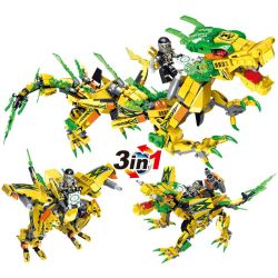 HSANHE 2257 non  RỒNG. bộ đồ chơi xếp lắp ráp ghép mô hình NINJA DRAGON KNIGHT