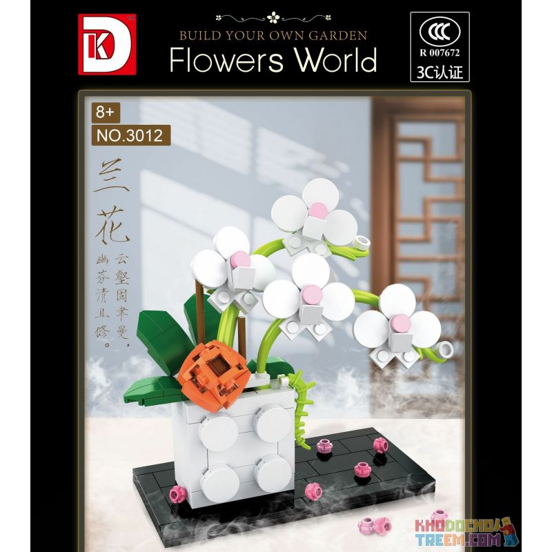 DK 3012 non  HOA LAN 5 MÀU bộ đồ chơi xếp lắp ráp ghép mô hình Creator Expert FLOWERS WORLD Chuyên Gia Sáng Tạo 267 khối