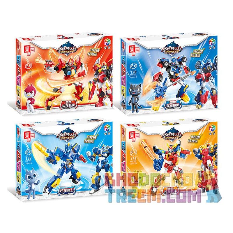 ZHEGAO ZG0112-2 0112-2 ZG0112-3 0112-3 ZG0112-4 0112-4 ZG0112-1 0112-1 non  4 ÁO GIÁP YANLONG LỬA SẤM SÉT THUNDERBOLT CRIT HYUN DRAGON MACHINE KNIGHT bộ đồ chơi xếp lắp ráp ghép mô hình 525 khối