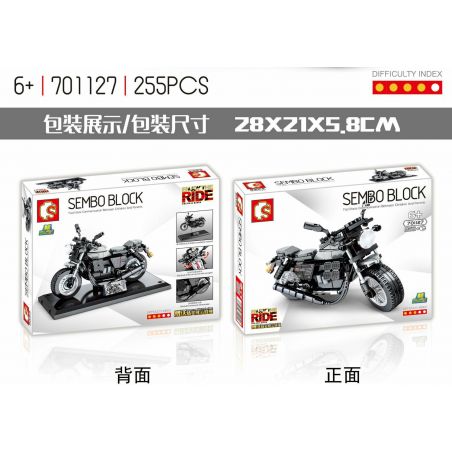 SEMBO 701127 non  GUDE V9 BOBBER. bộ đồ chơi xếp lắp ráp ghép mô hình Motorcycle Motorbike MOTO GUZZI V9 BOBBER Xe Hai Bánh 255 khối