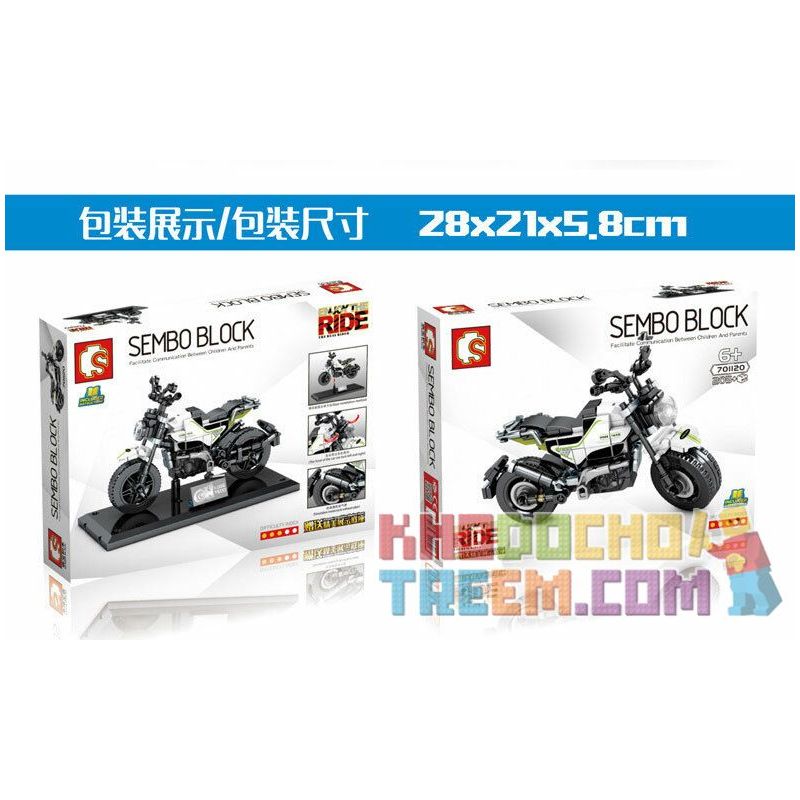 SEMBO 701120 non  TÀU HỘ TỐNG RAMBO 300 (LB300) bộ đồ chơi xếp lắp ráp ghép mô hình Motorcycle Motorbike CORVETTE RAMBO 300 Xe Hai Bánh 205 khối