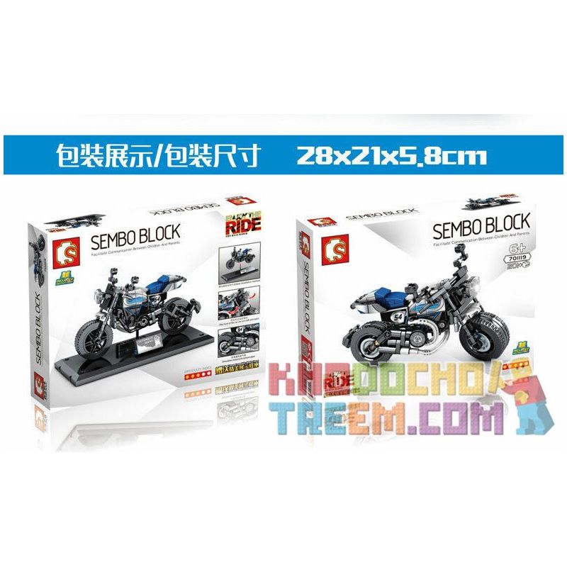 SEMBO 701119 non  DUKADI TRAVELS TỪ TOUR LỊCH bộ đồ chơi xếp lắp ráp ghép mô hình Motorcycle Motorbike DUCATI SCRAMBLER Xe Hai Bánh 201 khối