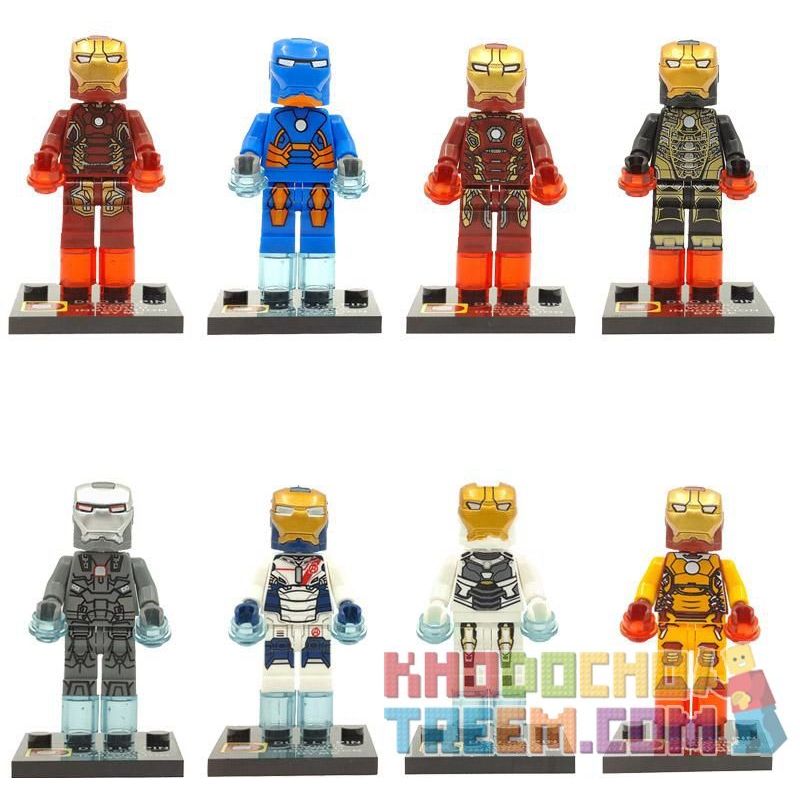 DUO LE PIN DLP9002 9002 non  IRON MAN 8. bộ đồ chơi xếp lắp ráp ghép mô hình Marvel Super Heroes Siêu Anh Hùng Marvel
