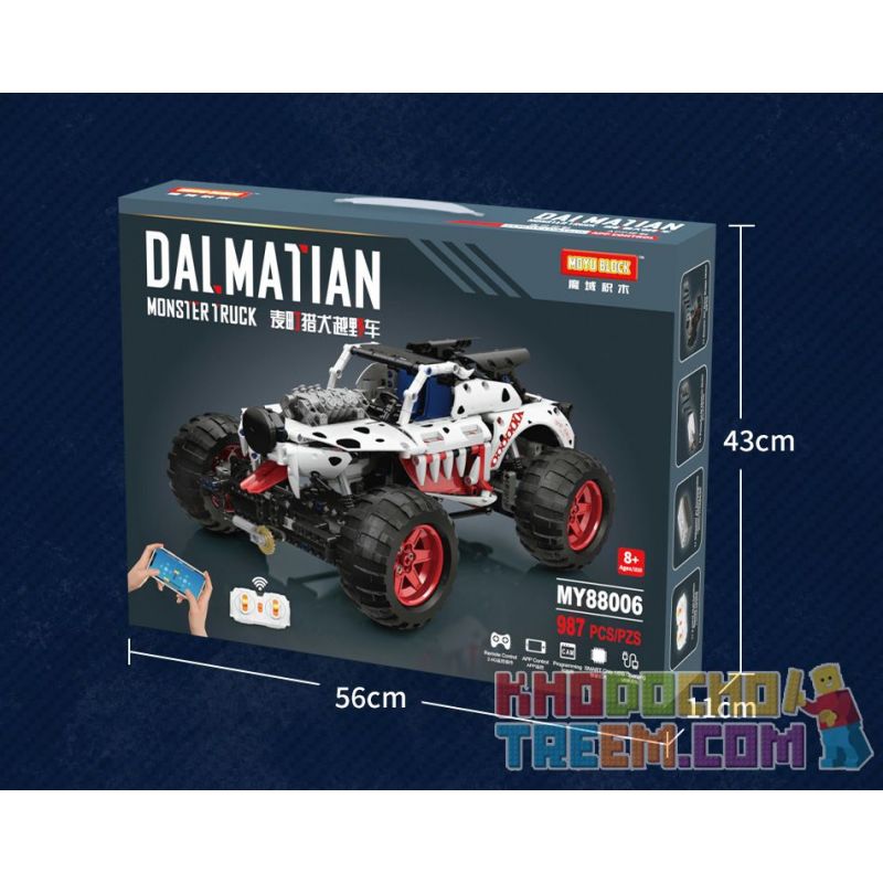 MOYU BLOCK MY88006 88006 non  MAKI-MACHI. bộ đồ chơi xếp lắp ráp ghép mô hình  DALMATIAN MONSTER TRUCK Kỹ Thuật Công Nghệ Cao Mô Hình Phương Tiện 987 khối