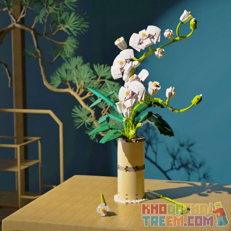 QIZHILE 92000 non  PHALAENOPSIS. bộ đồ chơi xếp lắp ráp ghép mô hình Creator Expert Chuyên Gia Sáng Tạo 588 khối