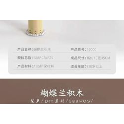 QIZHILE 92000 non  PHALAENOPSIS. bộ đồ chơi xếp lắp ráp ghép mô hình Creator Expert Chuyên Gia Sáng Tạo 588 khối