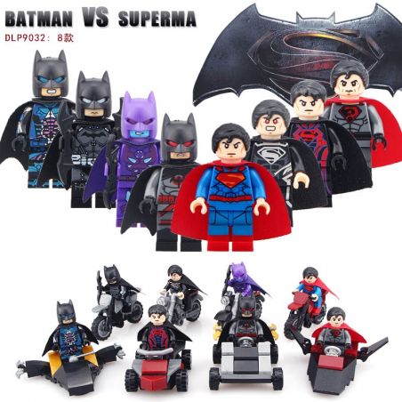 DUO LE PIN DLP9032 9032 non  NGƯỜI MẪU SUPERMAN WARS 8 bộ đồ chơi xếp lắp ráp ghép mô hình Dc Comics Super Heroes BATMAN VS SUPERMAN Siêu Anh Hùng Dc