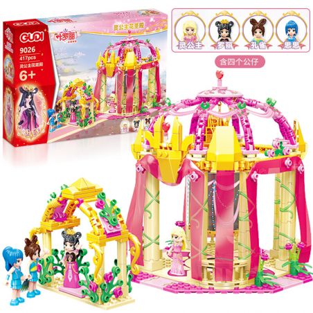 GUDI 9026 non  CÔNG CHÚA HOA. bộ đồ chơi xếp lắp ráp ghép mô hình Yeloli 417 khối