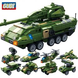 GUDI 8761 non  XE BỌC THÉP STRIK 8 TRONG 1 bộ đồ chơi xếp lắp ráp ghép mô hình Military Army Quân Sự Bộ Đội 655 khối