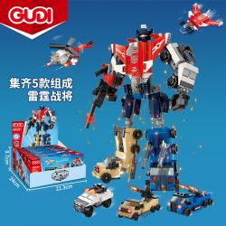 GUDI 40201 non  THUNDER WAR 5 TRONG 1 ROBOT BIẾN DẠNG CƠ THỂ bộ đồ chơi xếp lắp ráp ghép mô hình THUNDER WARRIOR