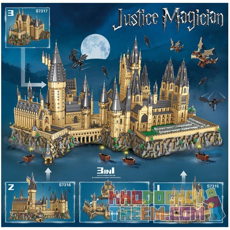S7315 7315 S7317 7317 REBRICKABLE MOC-30884 30884 MOC30884 non  PHIÊN BẢN ĐẦY ĐỦ CỦA LÂU ĐÀI HOGWARTS SÂN TRUNG TÂM KHÁN PHÒNG QUẢNG TRƯỜNG PHUN NƯỚC bộ đồ chơi xếp lắp ráp ghép mô hình Harry Potter HOGWART'S CASTLE (71043) EPIC EXTENSION Chú Bé Phù Thủy 19306 khối