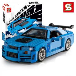 MouldKing 10113 Mould King 10113 REBRICKABLE MOC-29377 29377 MOC29377 SHENG YUAN SY SY0002 0002 non  NISSAN SKYLINE GTR R34 tỷ lệ 1:12 bộ đồ chơi xếp lắp ráp ghép mô hình Creator Sáng Tạo 1513 khối