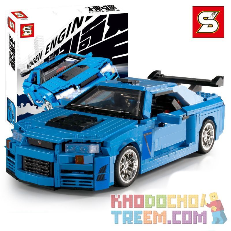 MouldKing 10113 Mould King 10113 REBRICKABLE MOC-29377 29377 MOC29377 SHENG YUAN SY SY0002 0002 non  NISSAN SKYLINE GTR R34 tỷ lệ 1:12 bộ đồ chơi xếp lắp ráp ghép mô hình Creator Sáng Tạo 1513 khối