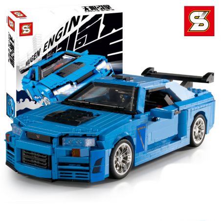 MouldKing 10113 Mould King 10113 REBRICKABLE MOC-29377 29377 MOC29377 SHENG YUAN SY SY0002 0002 non  NISSAN SKYLINE GTR R34 tỷ lệ 1:12 bộ đồ chơi xếp lắp ráp ghép mô hình Creator Sáng Tạo 1513 khối