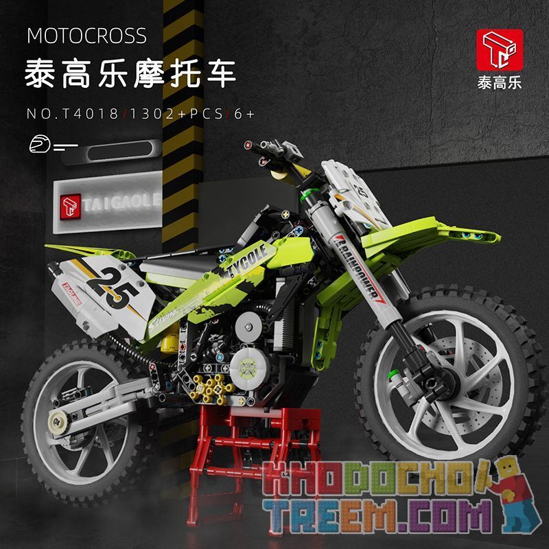 TA GAOLE T4018 4018 non  XE MÔ TÔ tỷ lệ 1:5 bộ đồ chơi xếp lắp ráp ghép mô hình  MOTOCROSS Kỹ Thuật Công Nghệ Cao Mô Hình Phương Tiện 1302 khối