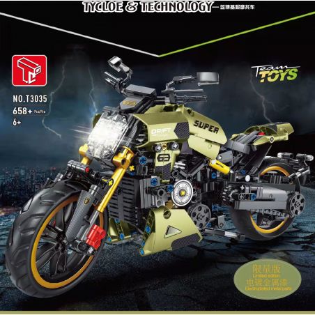 TA GAOLE T3035 3035 non  XE MÁY LAMBORGHINI MẠ ĐIỆN XANH MARTIN bộ đồ chơi xếp lắp ráp ghép mô hình  DUCATI DIAVEL1260 LAMBORGHINI Kỹ Thuật Công Nghệ Cao Mô Hình Phương Tiện 658 khối