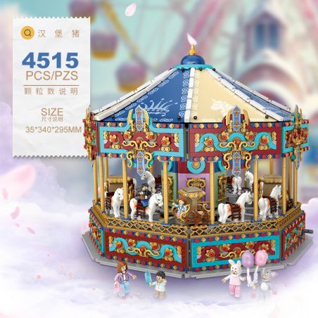 LOZ 1059 non  BĂNG CHUYỀN bộ đồ chơi xếp lắp ráp ghép mô hình CAROUSEL