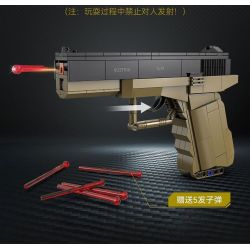 CADA DOUBLEE C81013 81013 non  SÚNG NGẮN KIỂU 17 tỷ lệ 1:1 bộ đồ chơi xếp lắp ráp ghép mô hình Military Army GLOCK 17 PISTOL Quân Sự Bộ Đội 338 khối