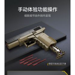 CADA DOUBLEE C81013 81013 non  SÚNG NGẮN KIỂU 17 tỷ lệ 1:1 bộ đồ chơi xếp lắp ráp ghép mô hình Military Army GLOCK 17 PISTOL Quân Sự Bộ Đội 338 khối