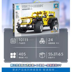 KUYU MOXING 10111 non  XE JEEP WRANGLER KÉO LÙI tỷ lệ 1:18 bộ đồ chơi xếp lắp ráp ghép mô hình  Kỹ Thuật Công Nghệ Cao Mô Hình Phương Tiện 405 khối