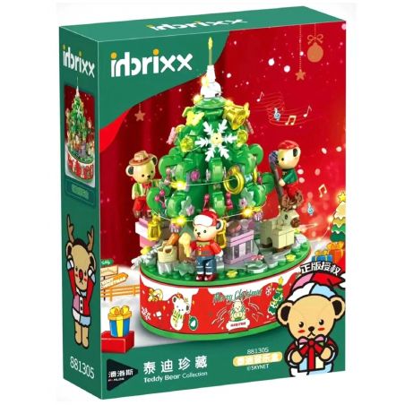 INBRIXX 881305 non  HỘP NHẠC SƯU TẦM GẤU BÔNG bộ đồ chơi xếp lắp ráp ghép mô hình Creator CHRISTMAS MUSIC BOX Sáng Tạo 495 khối