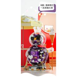 JAKI XWZB-23089 23089 XWZB23089 non  THÀNH PHỐ BĂNG MIXUE THÂN MÁY SIÊU VUA TUYẾT bộ đồ chơi xếp lắp ráp ghép mô hình 800 khối