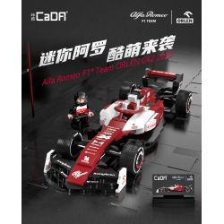 CADA DOUBLEE C55026 55026 non  ALFA ROMEO F1 C42 1:24 tỷ lệ 1:24 bộ đồ chơi xếp lắp ráp ghép mô hình Speed Champions Racing Cars ALFA ROMEO F1 TEAM ORLEN C42 2022 Đua Xe Công Thức 283 khối