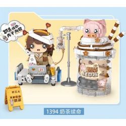 LOZ 1394 non  CÔNG NHÂN THỜI THƯỢNG TRÀ SỮA KÉO DÀI TUỔI THỌ bộ đồ chơi xếp lắp ráp ghép mô hình 752 khối