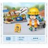 LOZ 1393 non  CÔNG NHÂN XU HƯỚNG CHĂM CHỈ CHUYỂN GẠCH bộ đồ chơi xếp lắp ráp ghép mô hình 624 khối