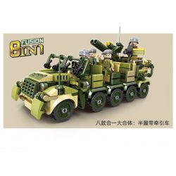 Kazi KY82057 82057 non  MÁY KÉO NỬA RAY 8 TỔ HỢP bộ đồ chơi xếp lắp ráp ghép mô hình Military Army SDKFZ 7 HALF TRACK TRACTOR Quân Sự Bộ Đội 978 khối