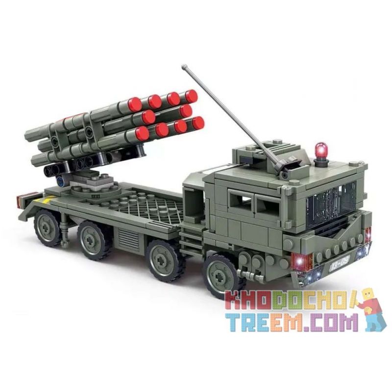 Kazi KY84160 84160 non  ĐẠI BÀNG SỨC MẠNH QUỐC GIA MỚI BỆ PHÓNG TÊN LỬA BÁNH XE TẦM XA AR3 bộ đồ chơi xếp lắp ráp ghép mô hình Military Army ALL MILITARY FORCES ARE DEPLOYED Quân Sự Bộ Đội 402 khối