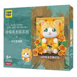 TOP TOY TC1510 1510 non  BẢO TÀNG NGHỆ THUẬT QIMIAO CHAI MÈO HƯỚNG DƯƠNG bộ đồ chơi xếp lắp ráp ghép mô hình Arts & Crafts CAT ART MUSEUM SUNFLOWER
