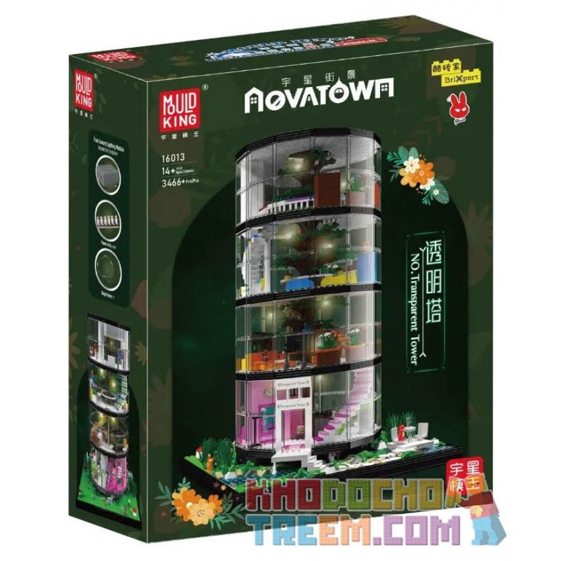 MouldKing 16013 Mould King 16013 non  THÁP TRONG SUỐT bộ đồ chơi xếp lắp ráp ghép mô hình Creator TRANSPARENT TOWER Sáng Tạo 3466 khối