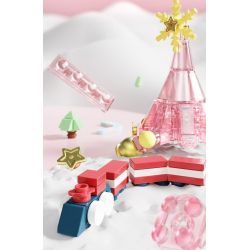 DK 7030 non  HỘP NHẠC XOAY BÁNH XE ĐU QUAY GIÁNG SINH JULES bộ đồ chơi xếp lắp ráp ghép mô hình Creator PINK SKY WHEEL Sáng Tạo