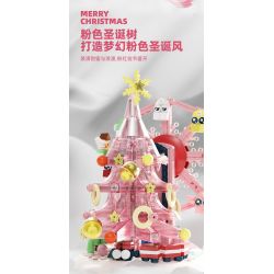 DK 7030 non  HỘP NHẠC XOAY BÁNH XE ĐU QUAY GIÁNG SINH JULES bộ đồ chơi xếp lắp ráp ghép mô hình Creator PINK SKY WHEEL Sáng Tạo