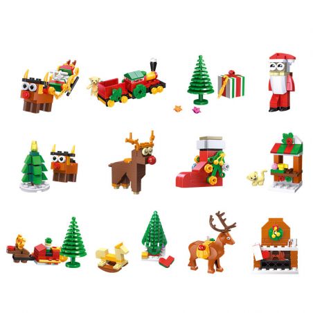 JIESTAR 59069 non  HỘP MÙ GIÁNG SINH bộ đồ chơi xếp lắp ráp ghép mô hình Creator Sáng Tạo 387 khối