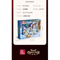 JIESTAR 59069 non  HỘP MÙ GIÁNG SINH bộ đồ chơi xếp lắp ráp ghép mô hình Creator Sáng Tạo 387 khối