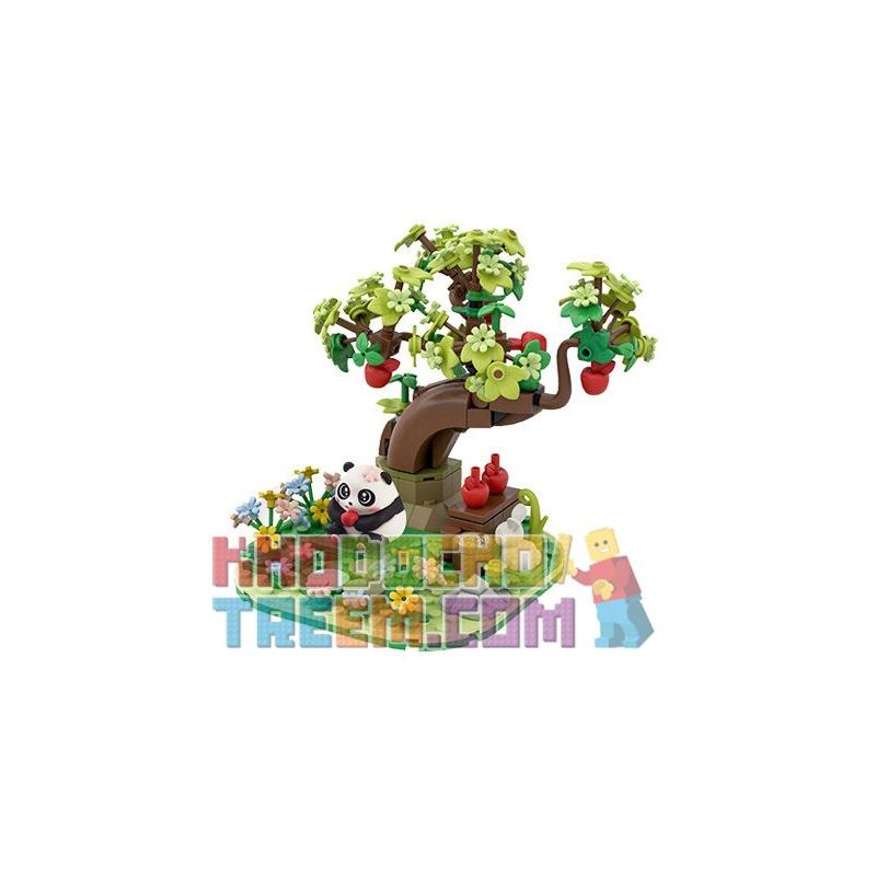 WELLEADZ 8103 non  LƯU TRỮ GẤU TRÚC HUA MENGMENG bộ đồ chơi xếp lắp ráp ghép mô hình