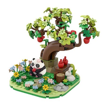 WELLEADZ 8103 non  LƯU TRỮ GẤU TRÚC HUA MENGMENG bộ đồ chơi xếp lắp ráp ghép mô hình