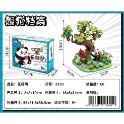 WELLEADZ 8103 non  LƯU TRỮ GẤU TRÚC HUA MENGMENG bộ đồ chơi xếp lắp ráp ghép mô hình